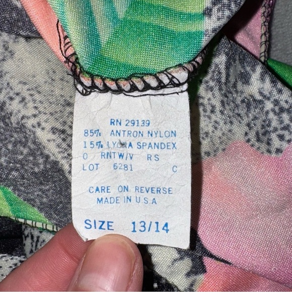 Vintage One Piece Floral Swimsuit Size 13/14 - Picture 9 of 9